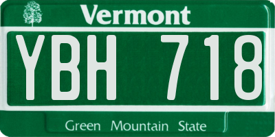 VT license plate YBH718