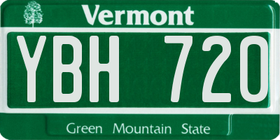 VT license plate YBH720