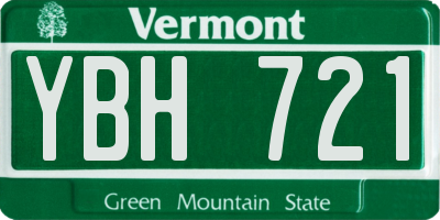 VT license plate YBH721