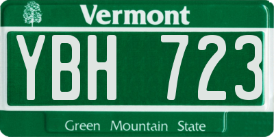 VT license plate YBH723