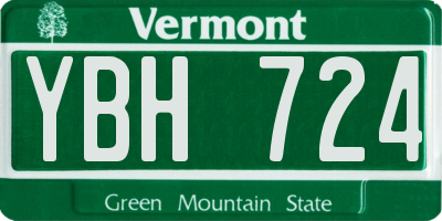 VT license plate YBH724
