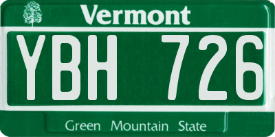 VT license plate YBH726