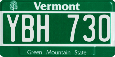 VT license plate YBH730