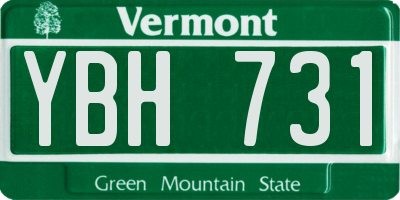 VT license plate YBH731