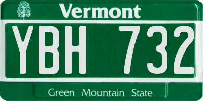 VT license plate YBH732