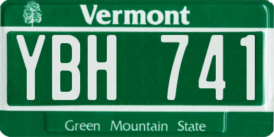 VT license plate YBH741