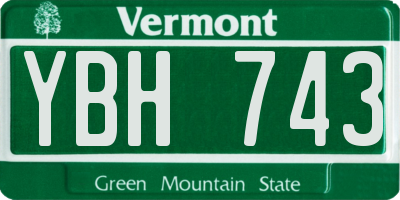 VT license plate YBH743