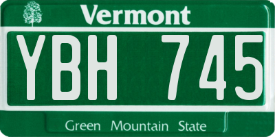 VT license plate YBH745