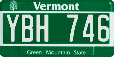 VT license plate YBH746