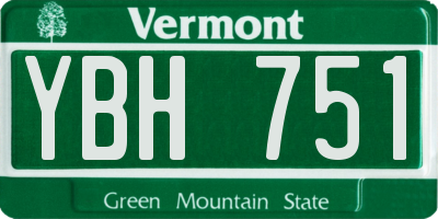 VT license plate YBH751
