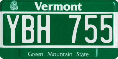 VT license plate YBH755