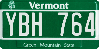VT license plate YBH764