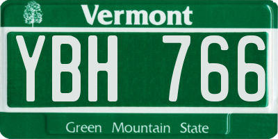 VT license plate YBH766