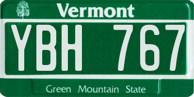 VT license plate YBH767