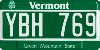 VT license plate YBH769