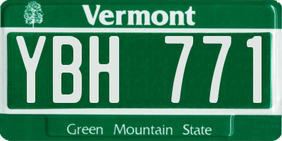 VT license plate YBH771