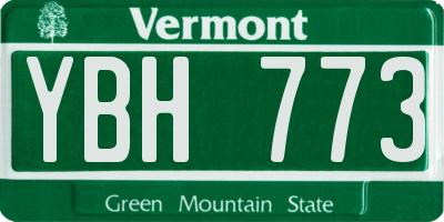 VT license plate YBH773
