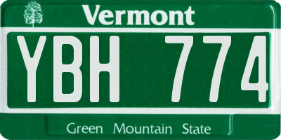 VT license plate YBH774