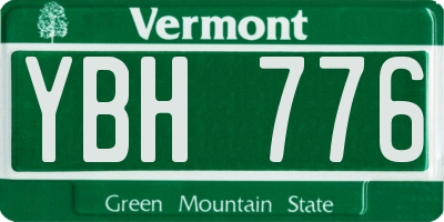 VT license plate YBH776