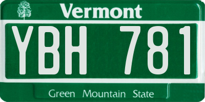 VT license plate YBH781