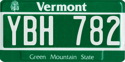 VT license plate YBH782