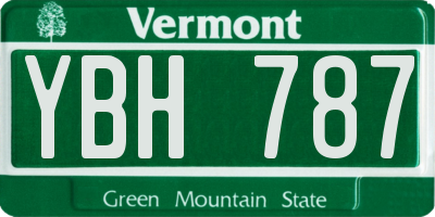 VT license plate YBH787