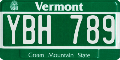 VT license plate YBH789