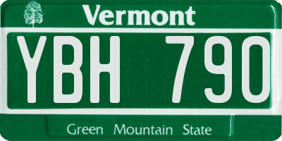 VT license plate YBH790