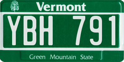 VT license plate YBH791