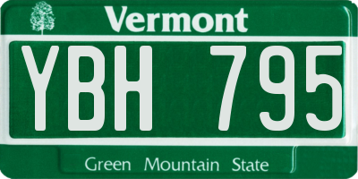 VT license plate YBH795