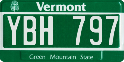 VT license plate YBH797