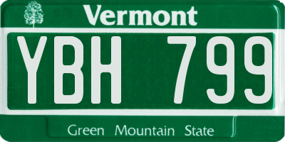 VT license plate YBH799