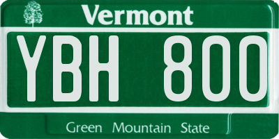 VT license plate YBH800
