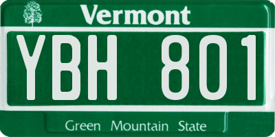VT license plate YBH801