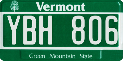 VT license plate YBH806