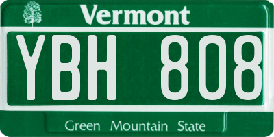 VT license plate YBH808