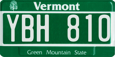 VT license plate YBH810