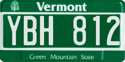 VT license plate YBH812