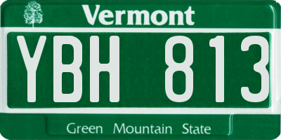 VT license plate YBH813