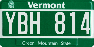 VT license plate YBH814