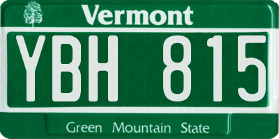 VT license plate YBH815