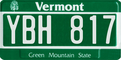 VT license plate YBH817