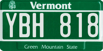 VT license plate YBH818