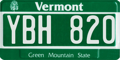 VT license plate YBH820