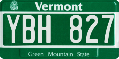 VT license plate YBH827