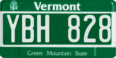 VT license plate YBH828