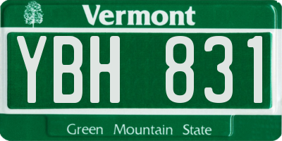 VT license plate YBH831