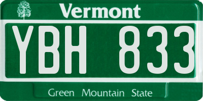 VT license plate YBH833