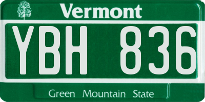 VT license plate YBH836
