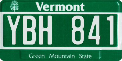 VT license plate YBH841